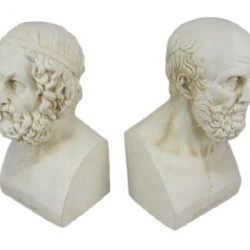 House Parts Aristotle and Homer Bust Bookends Greek