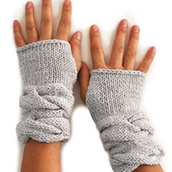 Chunky Cable Texting Mittens - 100% Baby Alpaca Wool
