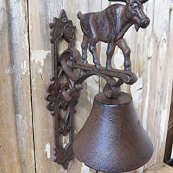 Moose Motif Dinner Bell Antique-Style Cast Iron Deck