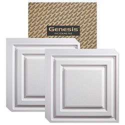 GENESIS - Icon Relief White Ceiling Tile (Carton 12)