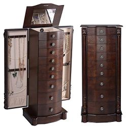 Giantex Wood Jewelry Cabinet Armoire Box Storage