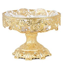 Crown Crystal Fruit Bowls Candy Dishes Gold for Wedding