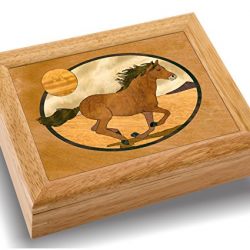 MarqART Horse Wood Art Trinket Jewelry Box & Gift