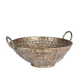 Household Essentials Rustic Bronze Metal Decorative Bowl