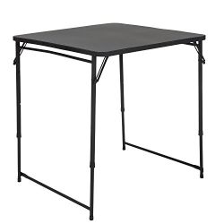COSCO 34” Square Adjustable Height PVC Top Table, Black