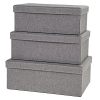 Storage Box Set with lid, 3-Pcs, Fabric Organizer Boxes