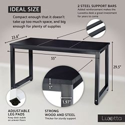 Office Computer Desk – 55” x 23” Black Laminated Wooden