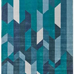 Rivet Geometric Color Blocking Rug, 4' x 6', Blue