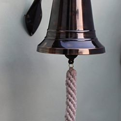 6" Bronze Ship's Indoor/Outdoor Brass Bell With Wall Mount