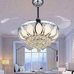 Luxury Modern Crystal Chandelier Ceiling Fan Lamp