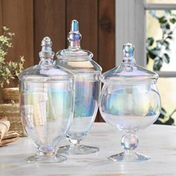 Classic Home Glass Luster Apothecary Jars