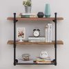 Homissue 3 Shelf Pipe Floating Wall Shelf, Vintage Industrial