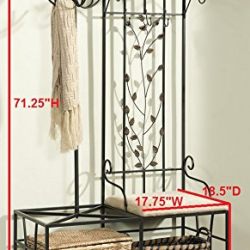 King's Brand Black Finish Metal Hallway Storage Bench