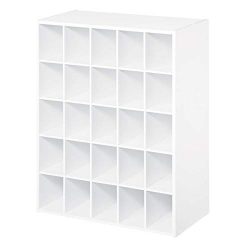5 Shelf Wood Shoe Storage - 25 Pair Shoe Rack - White
