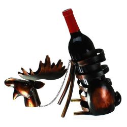 Metal Rustic Moose - Decorative Wine Bottle Holder