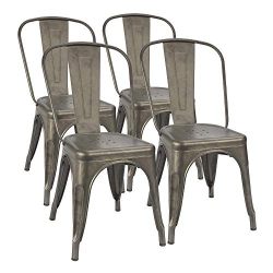 Furmax Metal Dining Chair Indoor-Outdoor Use Stackable