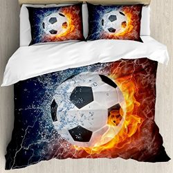 Sports Decor Queen Size Duvet Cover Set by Ambesonne