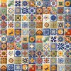 100 Hand Painted Talavera Mexican Tiles 4"x4" Spanish Influence