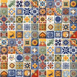 100 Hand Painted Talavera Mexican Tiles 4"x4" Spanish Influence