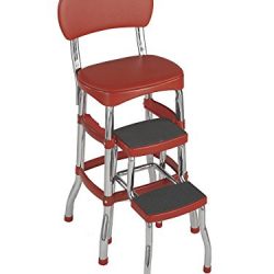 Cosco Retro Counter Chair/Step Stool, Red