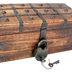 Treasure Chest Pirate Large 12” x 6” x 5” Wooden Locking
