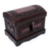 Colonial Treasure Jewelry Box made from mohena wood, leather, and bronze, handcrafted by Julio Sanchez. 