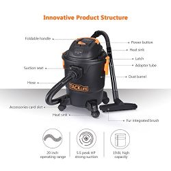 Tacklife Wet Dry Vacuum 5 Gallon, 5.5 Peak HP