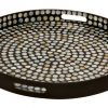 Deco Chromatic Wood Lacquer Shell Tray- Trays
