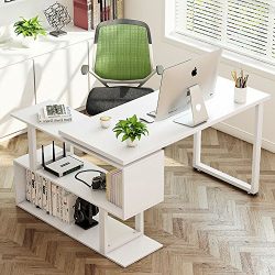 Tribesigns Modern L-Shaped Desk, 55” Rotating Desk Corner