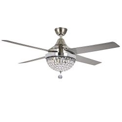 TiptonLight Modern Crystal Chandelier Ceiling Fan Lamp