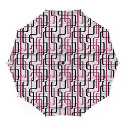 Folding Umbrella,Geometric,for Women Men Vinyl