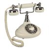 Design Toscano Brittany Neophone 1929 Rotary Corded Retro Phone with metal accents and vintage Art Deco design. 
