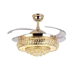 TiptonLight Modern Crystal Chandelier Ceiling Fan Lamp