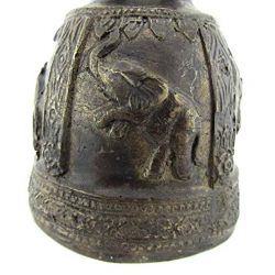 Blue Orchid Bronze Thai Temple Bell Elephant Good Luck