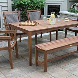 Outdoor Interiors 3 Person Backless Eucalyptus Bench
