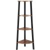 Vintage Corner Shelf, 4-Tier Bookcase
