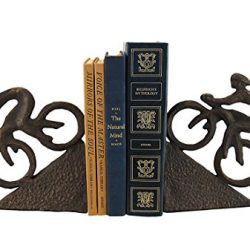 Zeckos Racing Bicyclists Aged Bronze Finish Cast Iron Bookends Set of 2