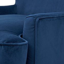 Rivet Chelsea Velvet Wing-Back Accent Chair, Navy