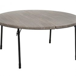 COSCO 48 in. Round Fold in Half Table, Light Gray Wood