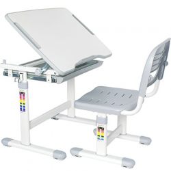 VIVO Height Adjustable Children's Desk and Chair Set, Grey