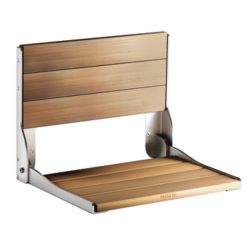 Moen Teak Wood Folding Shower Seat, Aluminum