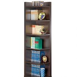 Corner Bookcase with Open Side Cappuccino
