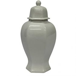 Sagebrook Home Decorative Ceramic 6-Sided Temple Jar