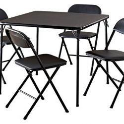 Cosco 5-Piece Card Table Set, Black