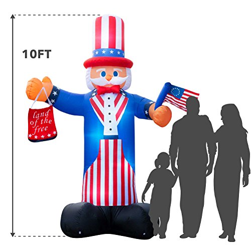 Giant 10 Ft. Tall Holidayana 4th Of July Inflatable Uncle Sam Best ...