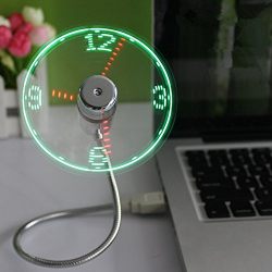 TAKSON USB LED Clock Fan Portable USB Fan