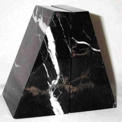 Khan Imports Large Black and Brown Marble Bookends