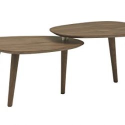 Rivet Allyson Mid-Century Two-Shelf Adjustable Coffee Table