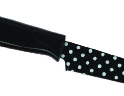 Kuhn Rikon Colori Polka Dot Paring Knife, 4-Inch, Black