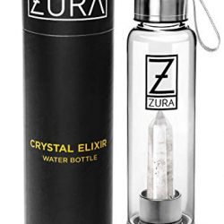 ZURA Clear Quartz Crystal Infused Water Bottle